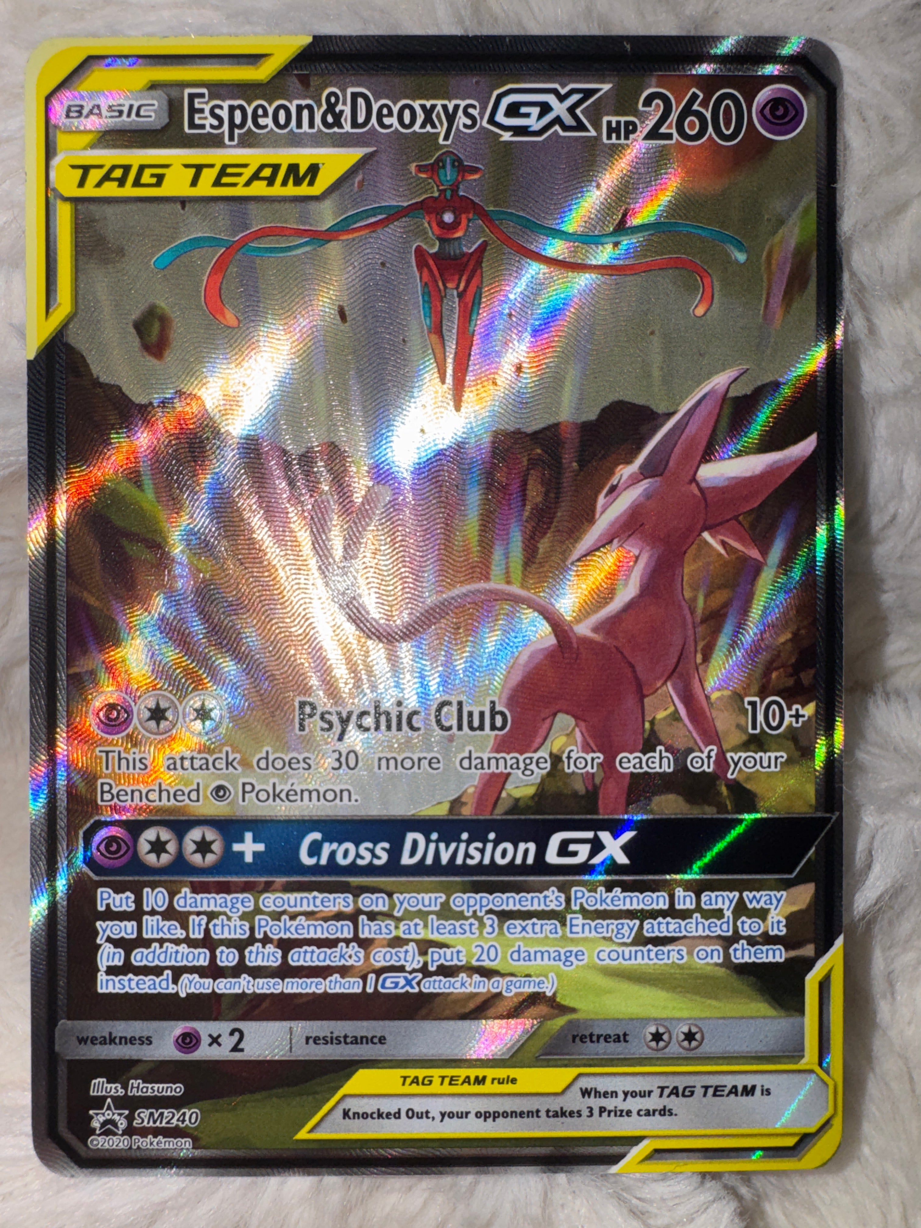 Espeon & Deoxys GX Tag Team - SM240 - PROMO - Raw, NM